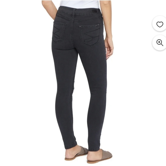 Seven7 Women's Tummyless Mid Rise Slimming Skinny Jean Black Size 10 - Picture 4 of 11